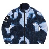 シュプリーム ノースフェイスコラボ 21AW Bleached Denim Print Fleece Jacket 画像