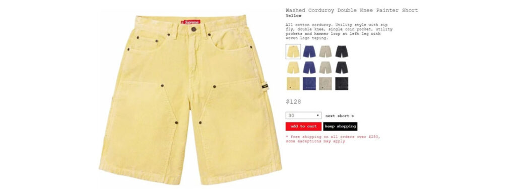 Washed Corduroy Double Knee Painter Short　画像