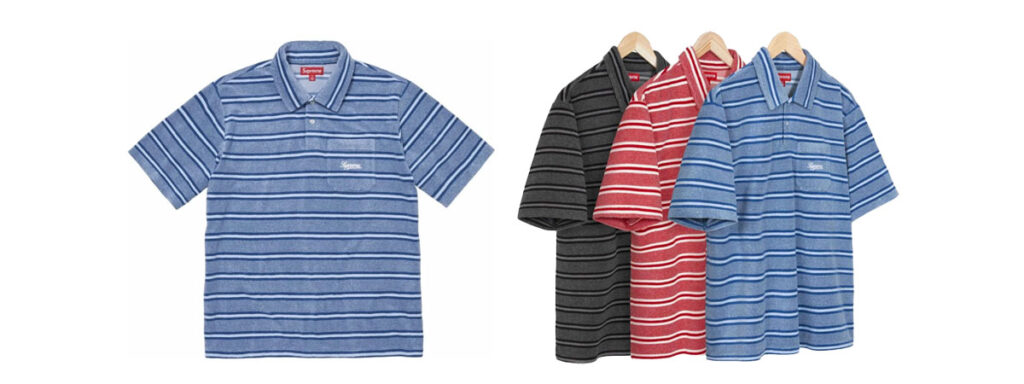 Stripe Terry S/S Polo 　価格：18,700円 €110 $110（Red, Blue, Black）　画像