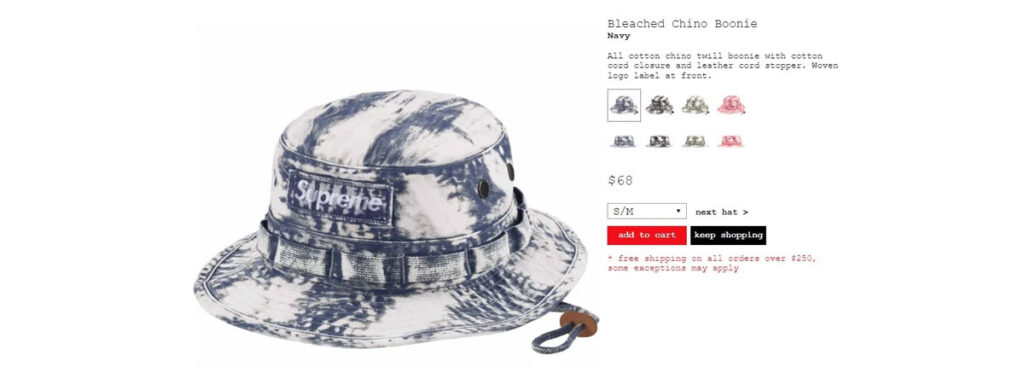 Bleached Chino Boonie 　価格：12,100円 €68 $68（Black, Navy, Olive, Red）　画像
