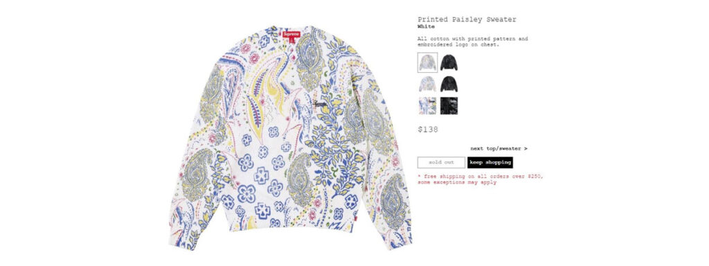 Printed Paisley Sweater 　価格：23,100円 €138 $138（White, Black）　画像