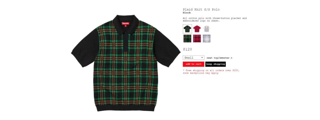 Plaid Knit S/S Polo 　価格：22,000円 €128 $128（Black, White, Red）　画像