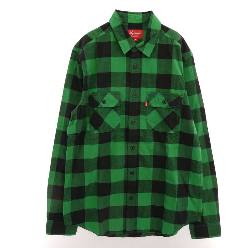 シュプリーム 09AW-10AW Buffalo Flannel Shirt バッファロー フランネル ブロック チェック ロング スリーブ ボタンダウン 長袖 シャツ 買取実績 画像