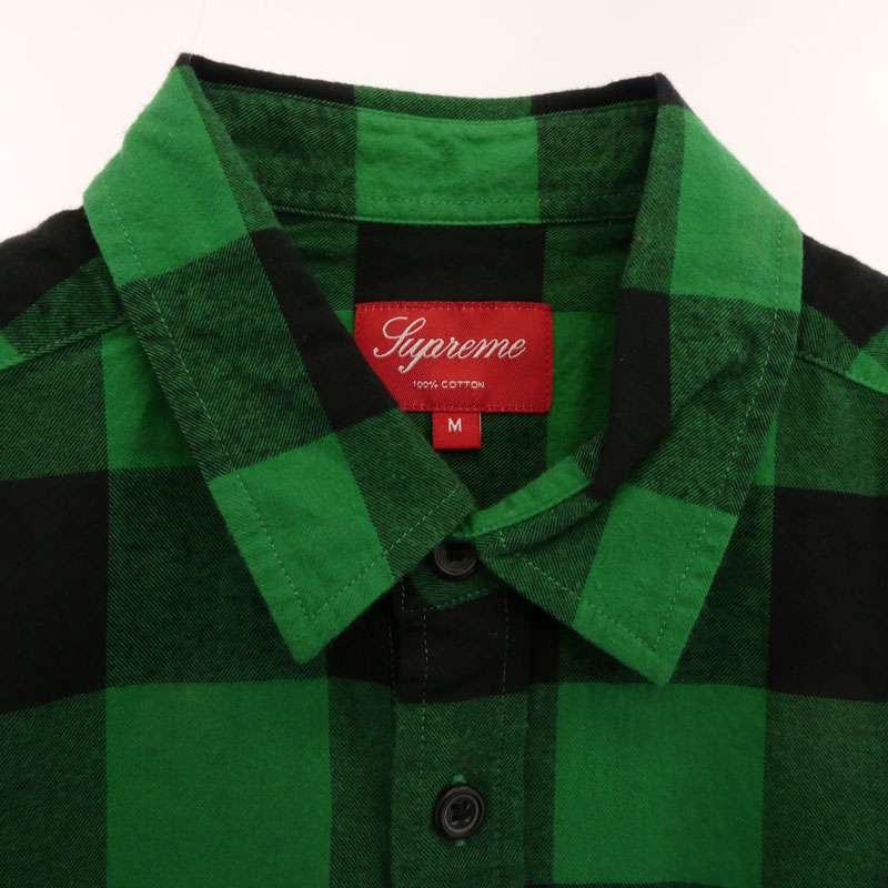 シュプリーム 09AW-10AW Buffalo Flannel Shirt バッファロー フランネル ブロック チェック ロング スリーブ ボタンダウン 長袖 シャツ 買取実績 画像