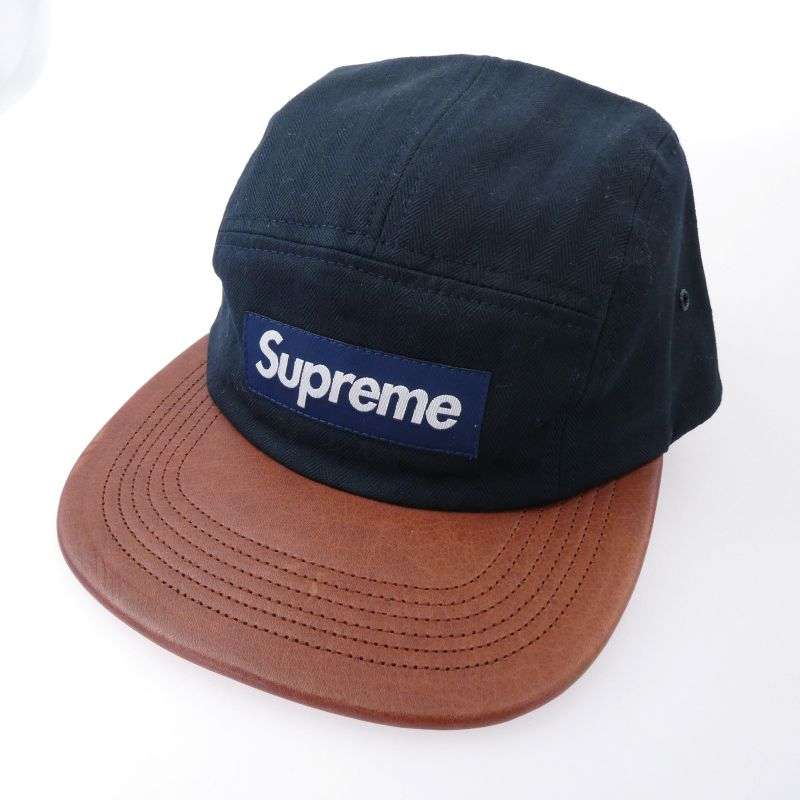 シュプリーム 12SS Herringbone leather Camp Cap ヘリンボーン レザー バイザー キャンプ キャップ 買取実績 画像