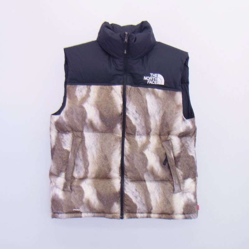 シュプリーム 13AW ND01341 × THE NORTH FACE ザノースフェイス Fur Print Nuptse Vest ダウンベスト 買取実績 画像