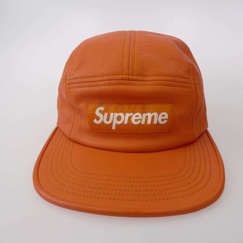 シュプリーム 16AW Leather Camp Cap ボックスロゴ レザー キャンプ キャップ 買取実績 画像
