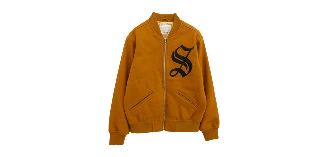 シュプリーム 16AW old english zip varsity jacket 買取実績