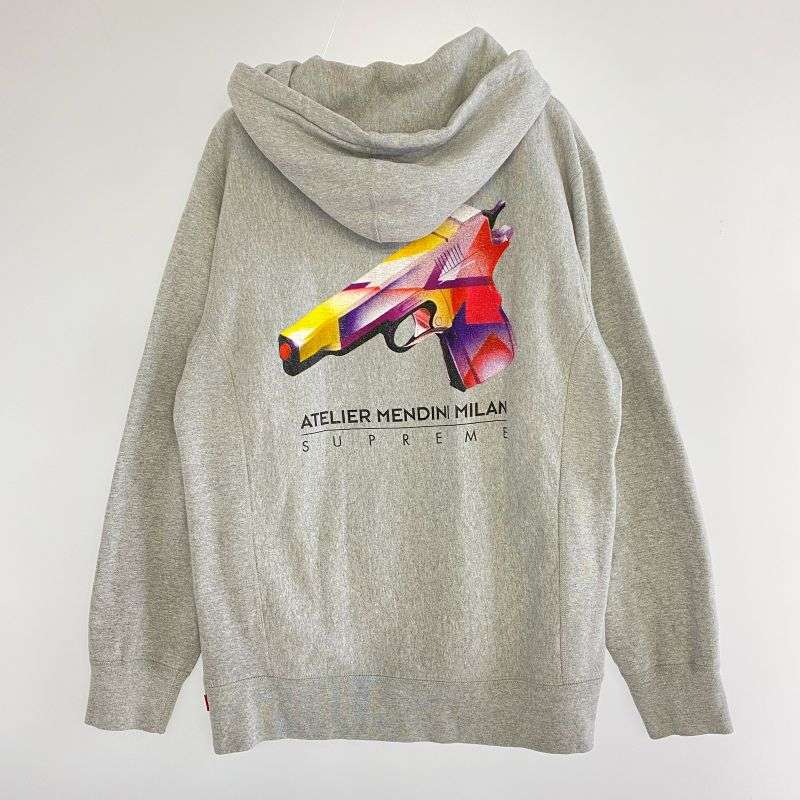 シュプリーム 16SS Alessandro Mendini アレッサンドロ メンディーニ Mendini Gun Hooded Sweatshirt ガン プリント フーディ スウェット パーカー 買取実績 画像