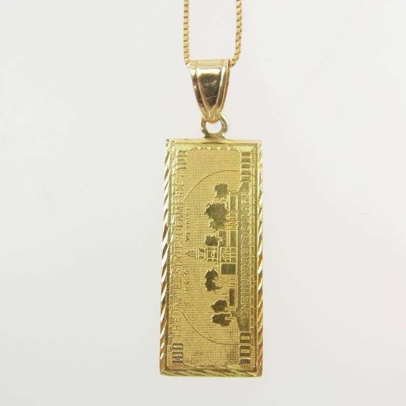 シュプリーム 17AW 14K 100 Dollar Bill Gold Pendant 100ドル ペンダント ネックレス 買取実績 画像