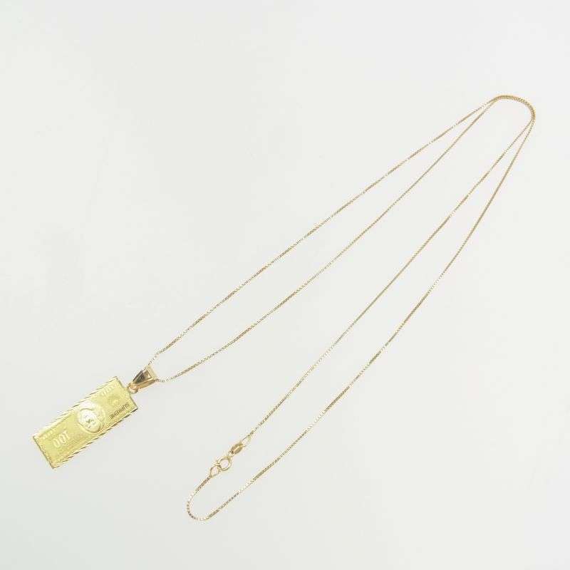 シュプリーム 17AW 14K 100 Dollar Bill Gold Pendant 100ドル ペンダント ネックレス 買取実績 画像