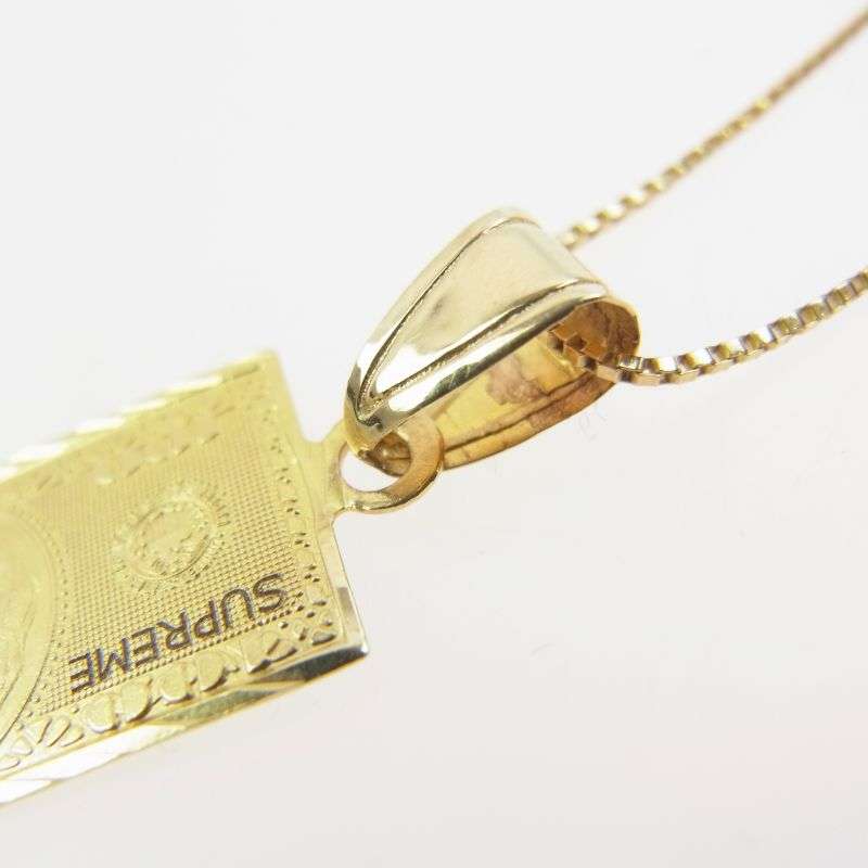 シュプリーム 17AW 14K 100 Dollar Bill Gold Pendant 100ドル ペンダント ネックレス 買取実績 画像