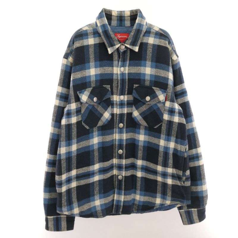 シュプリーム 17AW ワングラム期 Quilted Arc Logo Flannel Shirt バックアーチロゴ キルティング フランネル 長袖シャツ 買取実績 画像