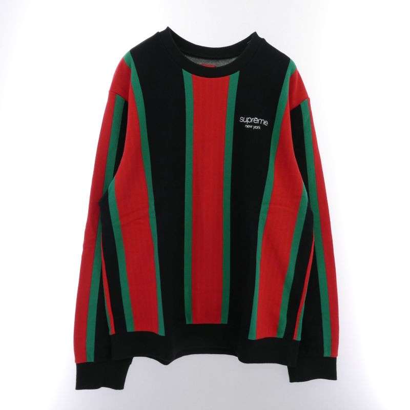 シュプリーム 17AW ワングラム期 Vertical Striped Pique Crewneck ヴァーティカル ストライプド ピケ クルーネック スウェット 買取実績 画像