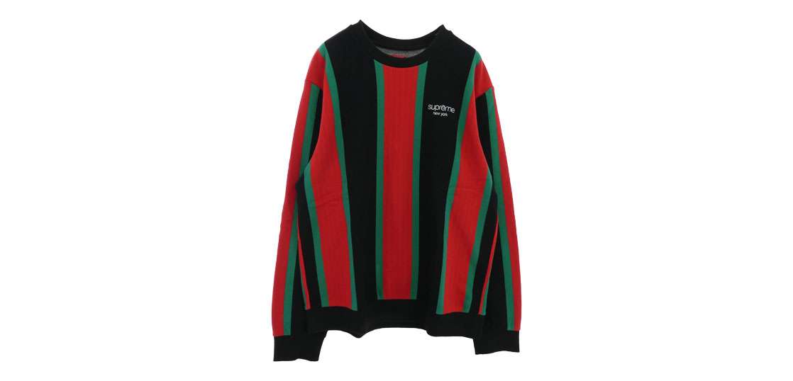 シュプリーム 17AW ワングラム期 Vertical Striped Pique Crewneck 買取実績