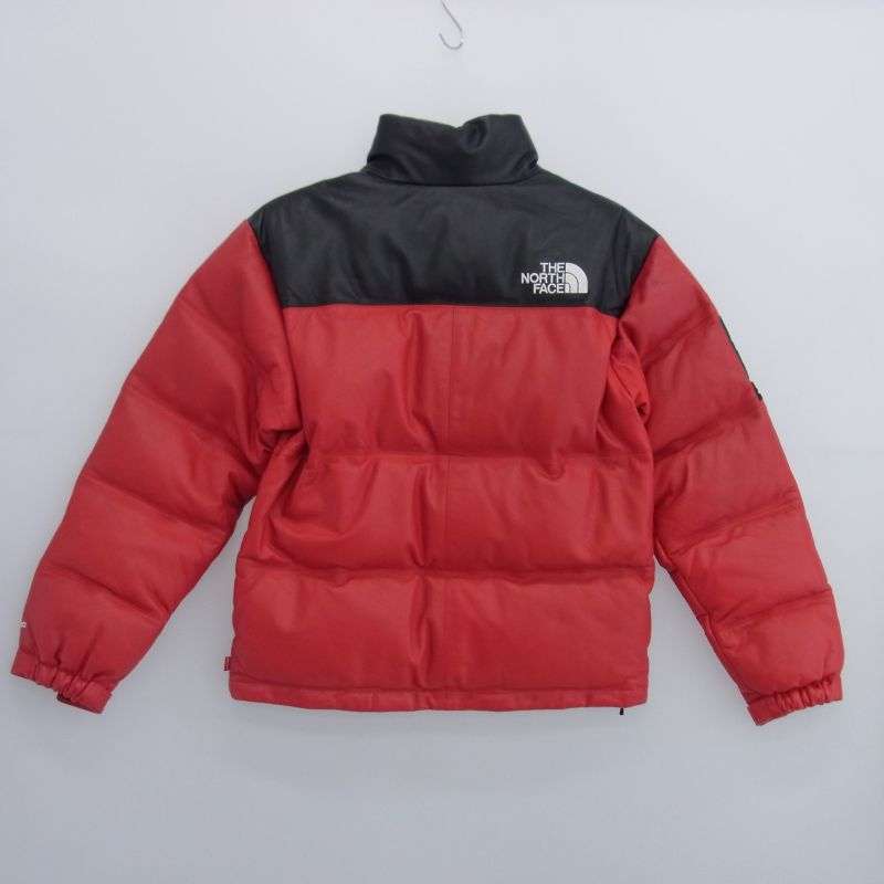 シュプリーム 17AW × THE NORTH FACE ノースフェイス ND91702I Leather Nuptse Jacket レザー ヌプシ ダウン ジャケット 買取実績 画像