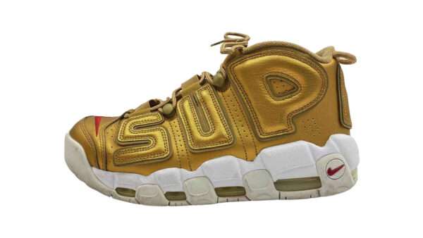 シュプリーム × NIKE AIR MORE UPTEMPO METALLIC GOLD 17SS 902290-700 買取実績