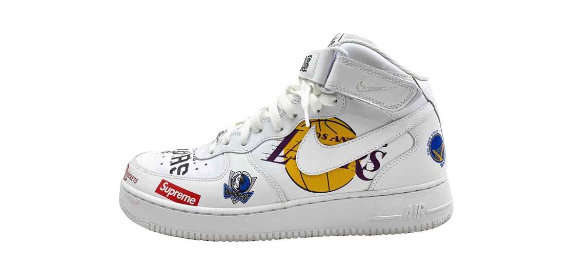 17AW NIKE SUPREMEコラボ サイズM 古着 シュプリーム × NBA × Nike Air Force 1 Mid '07 White 18AW