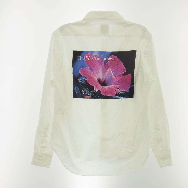 シュプリーム 20AW × Yohji Yamamoto Shirt ヨウジヤマモト バックプリント フラワーフォト デザイン 長袖シャツ 買取実績 画像