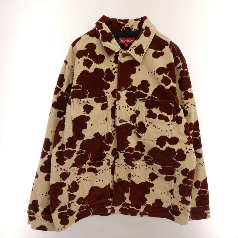 シュプリーム 20SS Cow Velvet Chore Coat 牛柄 アニマル カウ ベルベット カバーオール チョア コート ジャケット 買取実績 画像