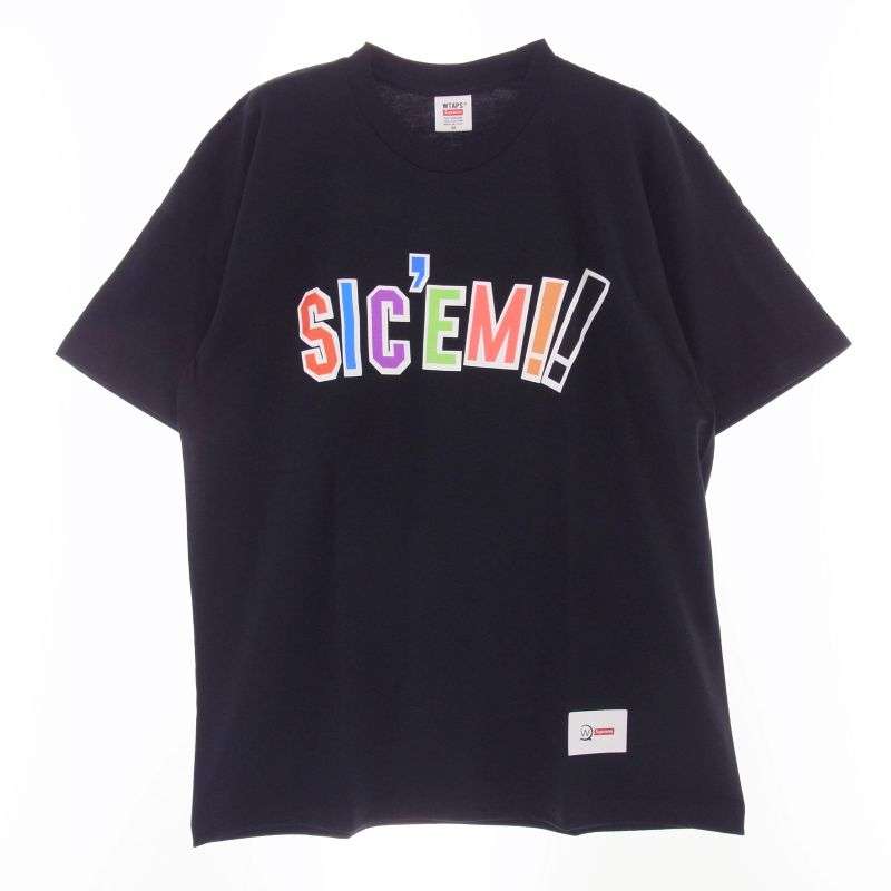 シュプリーム 21AW DZ5485-402 × WTAPS Sic'em! Tee シッケム ロゴプリント 半袖 Tシャツ 買取実績 画像