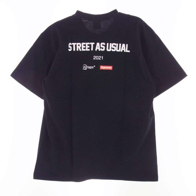シュプリーム 21AW DZ5485-402 × WTAPS Sic'em! Tee シッケム ロゴプリント 半袖 Tシャツ 買取実績 画像