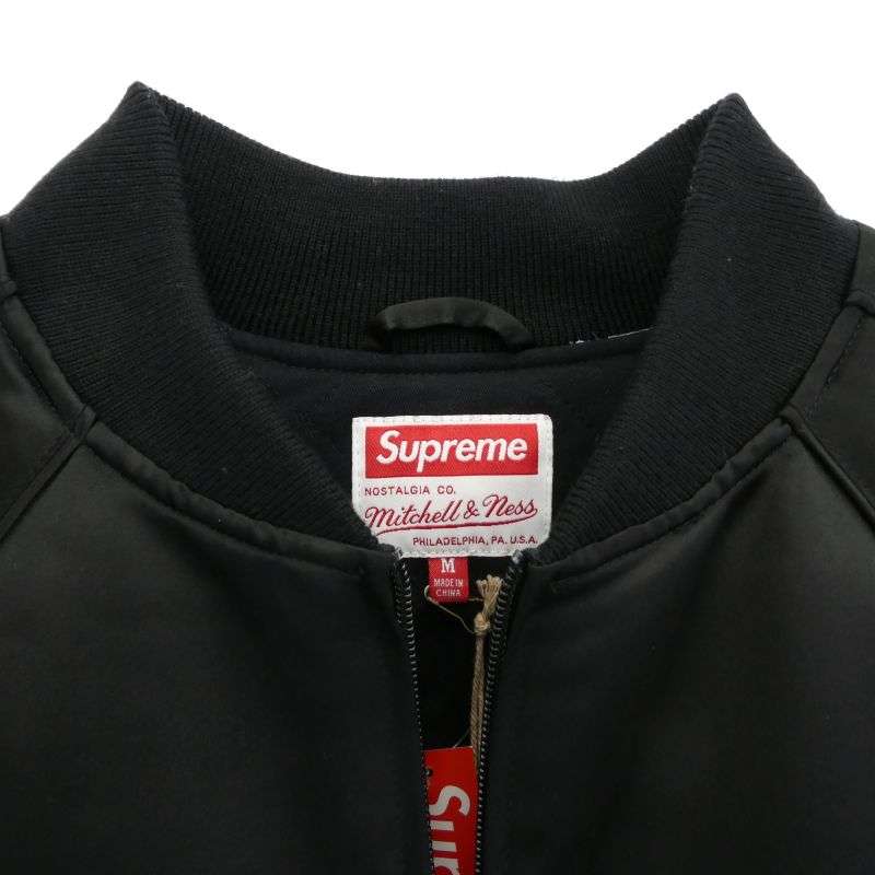 シュプリーム 21AW × Mitchell & Ness Sequin Logo Varsity Jacket ミッチェル & ネス シークイン ロゴ バーシティ ジャケット スパンコール ロゴ ナイロン スタジャン 買取実績 画像