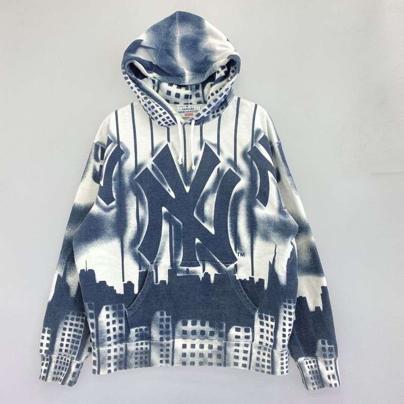 シュプリーム 21AW New York Yankees Airbrush Hooded Sweatshirt ニューヨーク ヤンキース プルオーバー パーカー 買取実績 画像