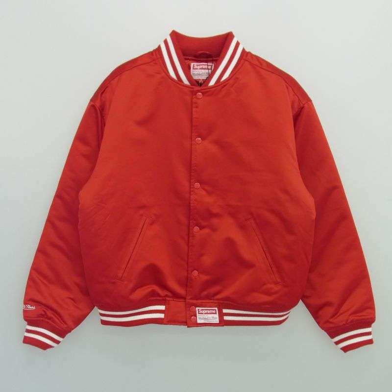 シュプリーム 21SS Mitchell & Ness Satin Varsity Jacket ミッチェル アンド ネス サテン バーシティ ジャケット スタジャン 買取実績 画像