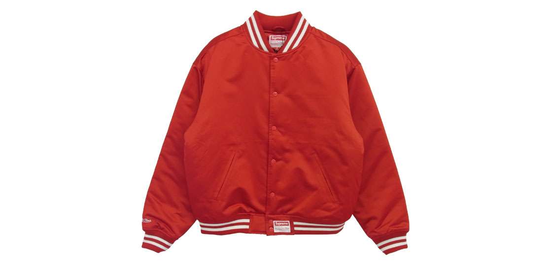 シュプリーム 21SS Mitchell & Ness Satin Varsity Jacket 買取実績