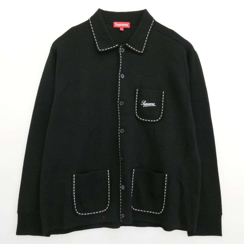 シュプリーム 22AW Contrast Stitch Button Up コントラスト ステッチ ボタンアップ ニット 長袖 シャツ 買取実績 画像