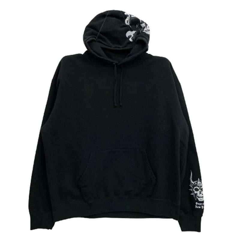 シュプリーム 23AW × BOUNTY HUNTER バウンティーハンター Hooded Sweatshirt スカルプリント プルオーバーパーカー フーディ 買取実績 画像