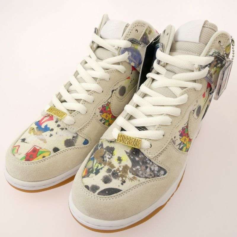 シュプリーム 23AW FD8779-100 ×DUNK HIGH OG QS Rammellzee ダンク ハイ ラメルジー ハイカット スニーカー 買取実績 画像