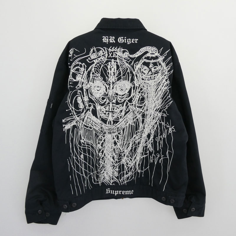 シュプリーム 23AW H.R. Giger Embroidered Work Jacket バック刺繍 エンブロイダリー ジップアップ ワークジャケット 買取実績 画像