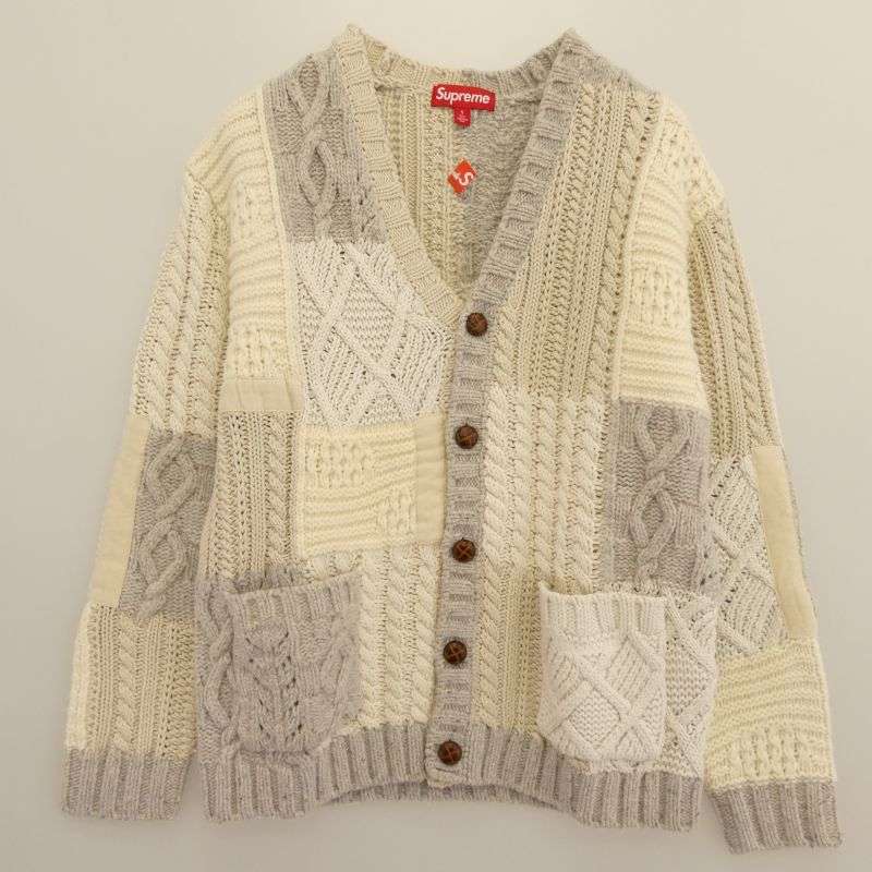 シュプリーム 23AW patchwork cable knit cardigan パッチワーク ケーブル ニット カーディガン 買取実績 画像