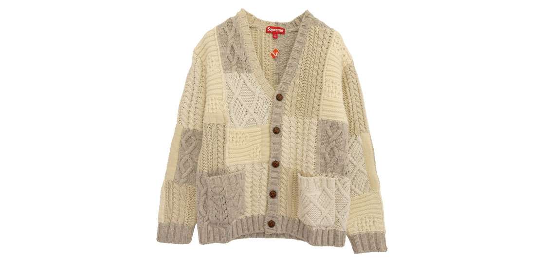 シュプリーム 23AW patchwork cable knit cardigan 買取実績