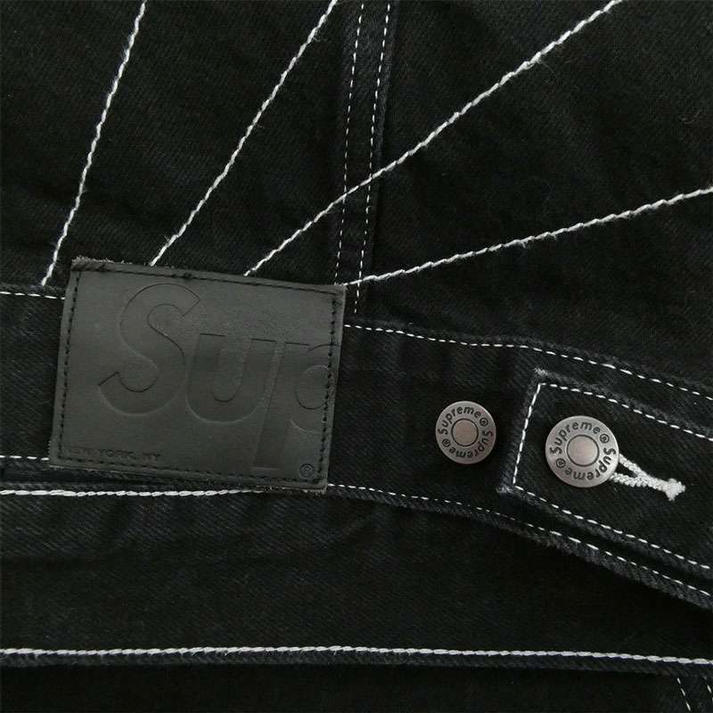 シュプリーム 23aw Radial Embroidered Denim Trucker Jacket Black ラディアル エンブロイダリー デニム トラッカー ジャケット 買取実績 画像