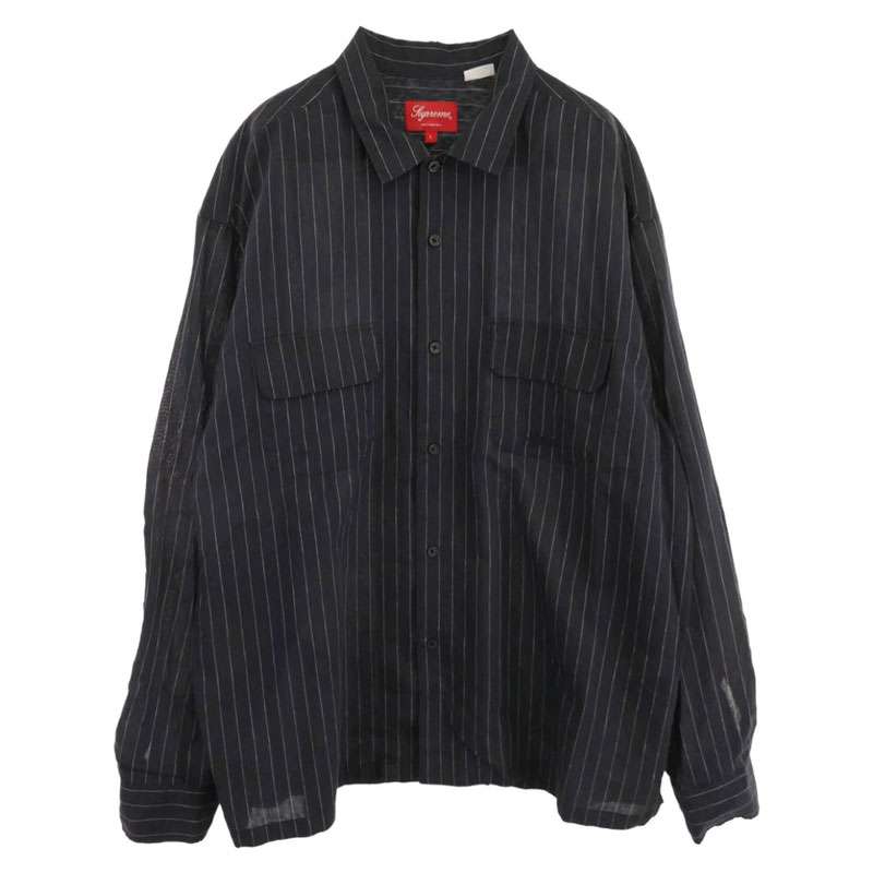 シュプリーム 23SS Pinstripe Linen Shirt ピンストライプ リネン 長袖シャツ 買取実績 画像