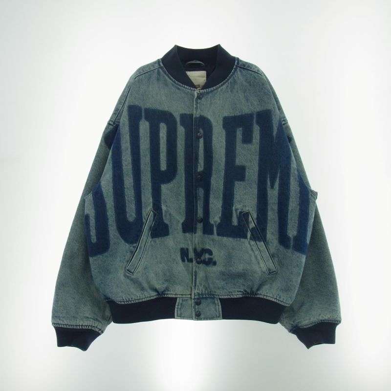 シュプリーム 23SS Washed Knockout Denim Varsity Jacket ウォッシュ ノックアウト デニム バーシティー ジャケット スタジャン 買取実績 画像