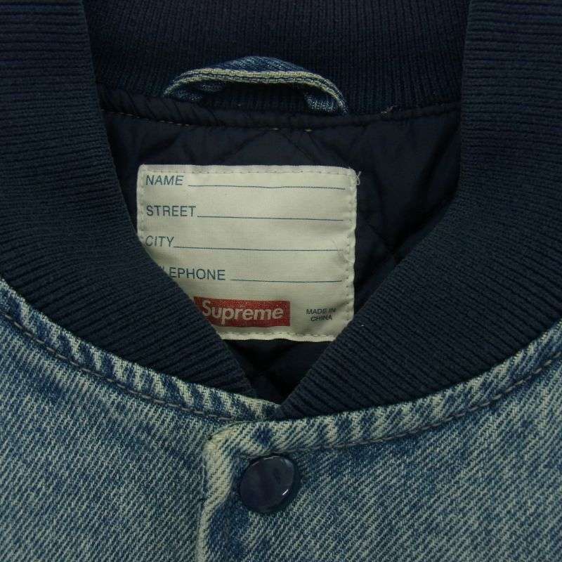 シュプリーム 23SS Washed Knockout Denim Varsity Jacket ウォッシュ ノックアウト デニム バーシティー ジャケット スタジャン 買取実績 画像