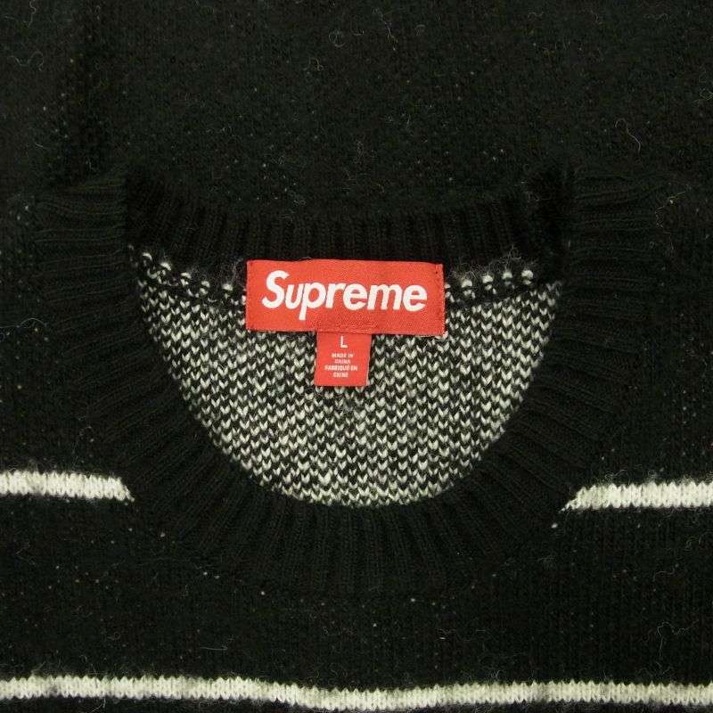 シュプリーム 24AW Back Stripe Sweater バッグロゴ ストライプ クルーネックニットセーター 買取実績 画像
