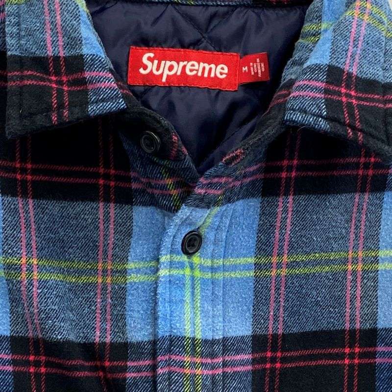 シュプリーム 24AW Quilted Plaid Shirt キルティング プレイド 中綿 シャツ ジャケット 買取実績 画像