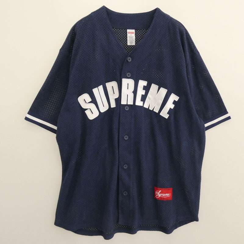 シュプリーム 24SS Ultrasuede Mesh Baseball Jersey ウルトラ スエード フロントロゴ メッシュ ベースボールシャツ 買取実績 画像
