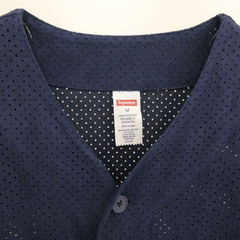 シュプリーム 24SS Ultrasuede Mesh Baseball Jersey ウルトラ スエード フロントロゴ メッシュ ベースボールシャツ 買取実績 画像
