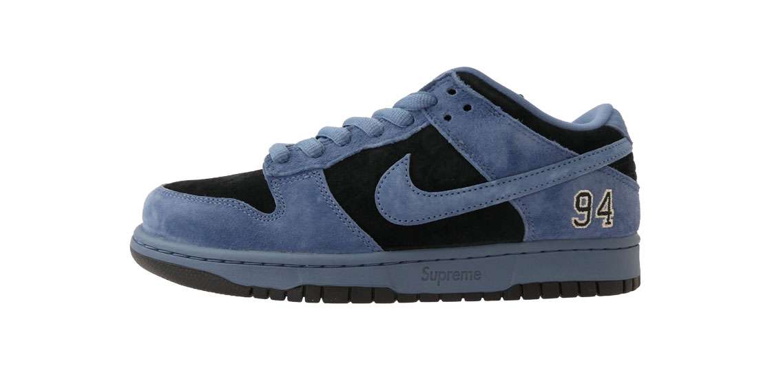 シュプリーム × Nike SB 25AW HQ8487-400 Dunk Low Ocean Fog North America Exclusive 【フェイクバスターズ鑑定済】 北米限定 買取実績