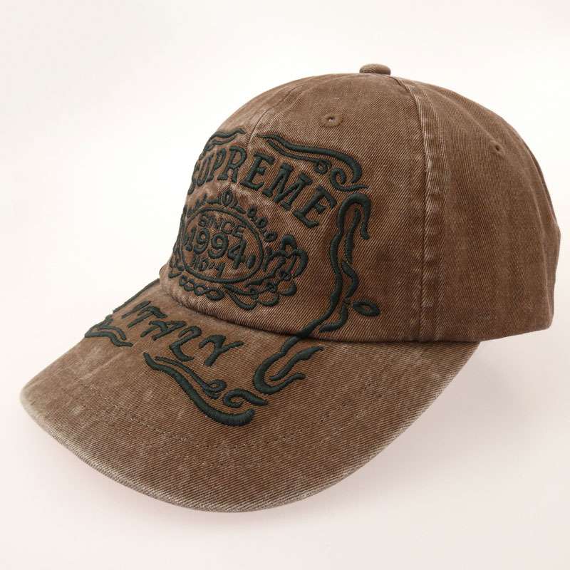 シュプリーム 25AW Italy 6-Panel ロゴ刺繍 6パネル キャップ 帽子 買取実績 画像