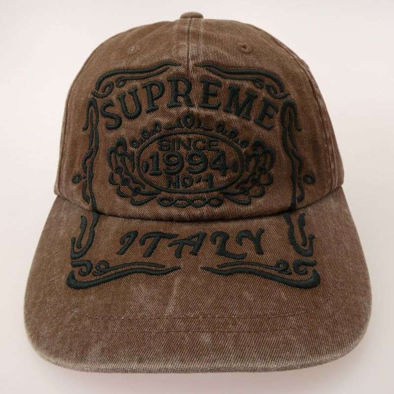 シュプリーム 25AW Italy 6-Panel ロゴ刺繍 6パネル キャップ 帽子 買取実績 画像