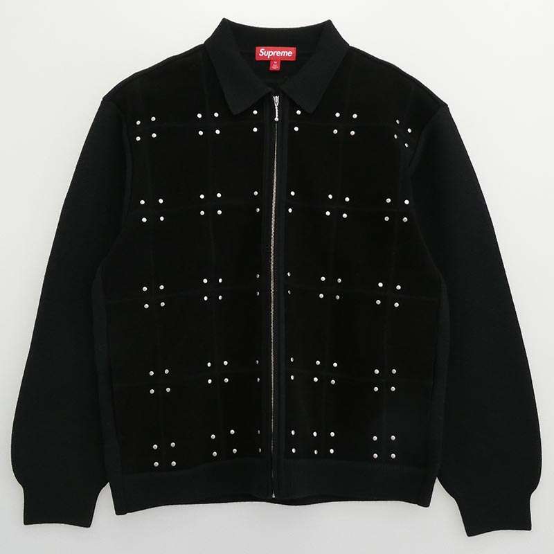 シュプリーム 25AW Studded Suede Zip Up Cardigan スタッズ スエードレザー ジップアップ カーディガン ニットジャケット 買取実績 画像