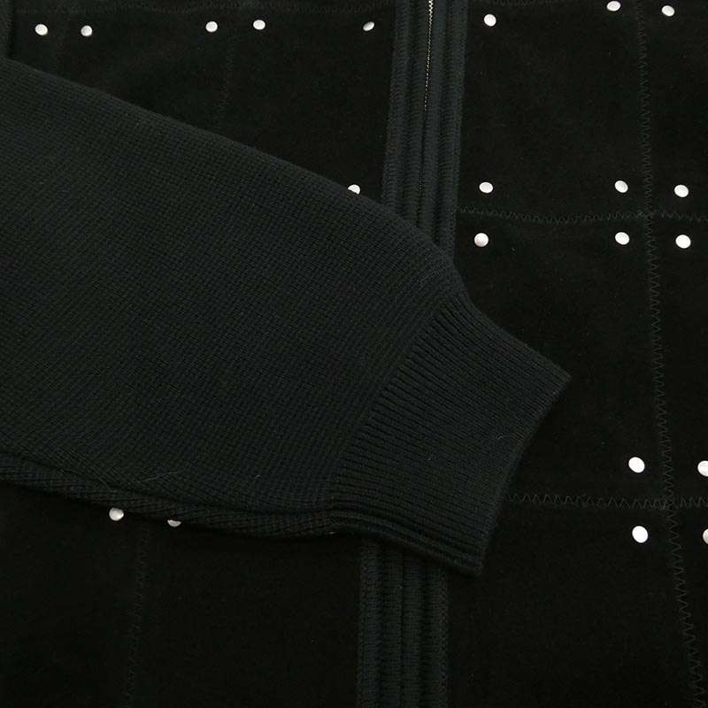 シュプリーム 25AW Studded Suede Zip Up Cardigan スタッズ スエードレザー ジップアップ カーディガン ニットジャケット 買取実績 画像