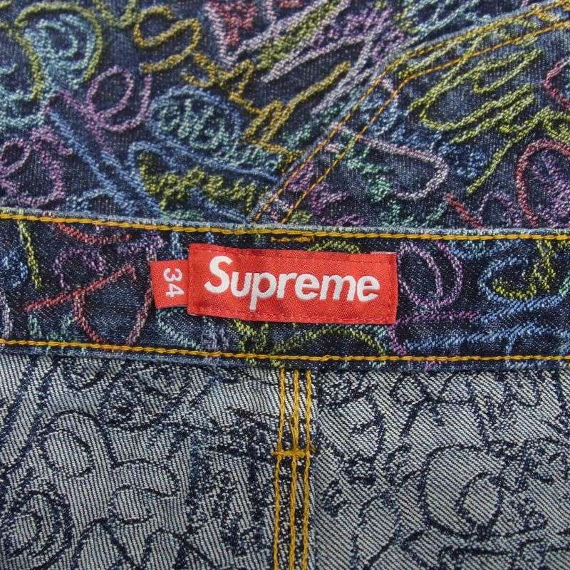 シュプリーム 25SS Handwriting Double Knee Denim Short ハンドライティング ダブルニー デニムショート ショーツ ハーフパンツ 買取実績 画像